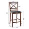 Set of 2 Bar Stools 25 Inch Counter Height Chairs with PU Leather Seat